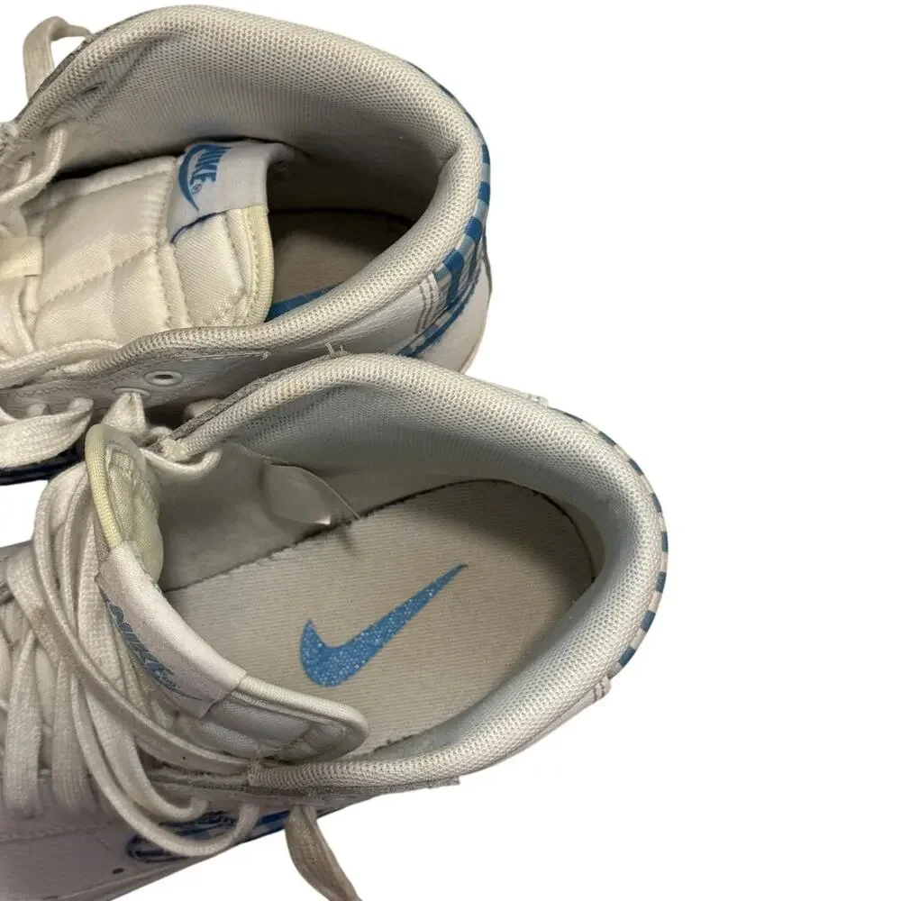 Nike Blazer ’77 Mid University Women Vintage White Blue Gingham Sneakers Shoes 8